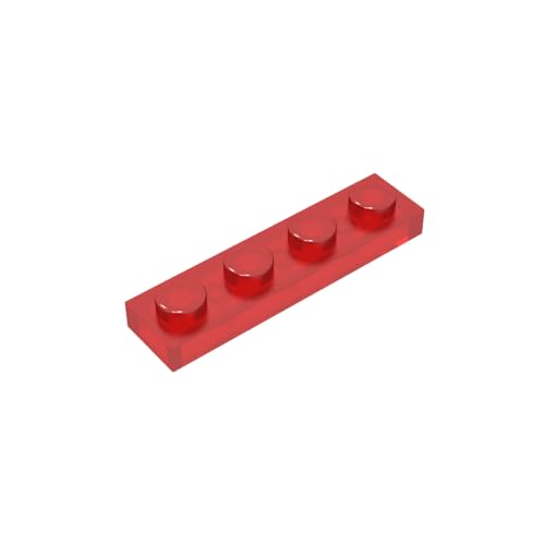 TYCOLE Gobricks GDS-504 Plate 1 x 4 Compatible with 3710 All Major Brick Brands,Building Blocks,Parts and Pieces (41 Trans-Red(110),700PCS) von TYCOLE