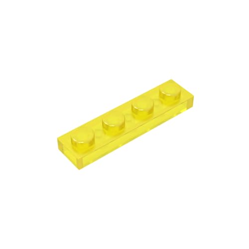 TYCOLE Gobricks GDS-504 Plate 1 x 4 Compatible with 3710 All Major Brick Brands,Building Blocks,Parts and Pieces (44 Trans-Yellow(130),35PCS) von TYCOLE