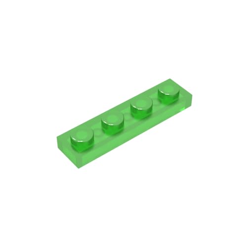 TYCOLE Gobricks GDS-504 Plate 1 x 4 Compatible with 3710 All Major Brick Brands,Building Blocks,Parts and Pieces (48 Trans-Green(140),35PCS) von TYCOLE