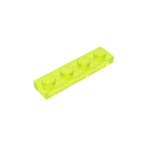 TYCOLE Gobricks GDS-504 Plate 1 x 4 Compatible with 3710 All Major Brick Brands,Building Blocks,Parts and Pieces (49 Trans-Neon Green(141),35PCS) von TYCOLE