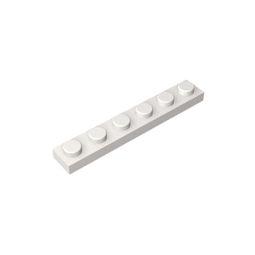 TYCOLE Gobricks GDS-505 Plate 1 x 6 Compatible with 3666 All Major Brick Brands,Building Blocks,Parts and Pieces (1 White(090),400PCS) von TYCOLE