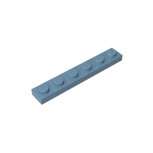 TYCOLE Gobricks GDS-505 Plate 1 x 6 Compatible with 3666 All Major Brick Brands,Building Blocks,Parts and Pieces (135 Sand Blue(054),400PCS) von TYCOLE