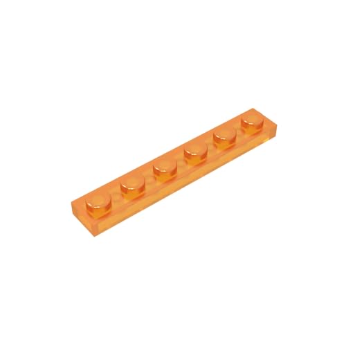 TYCOLE Gobricks GDS-505 Plate 1 x 6 Compatible with 3666 All Major Brick Brands,Building Blocks,Parts and Pieces (182 Trans-Orange(120),20PCS) von TYCOLE