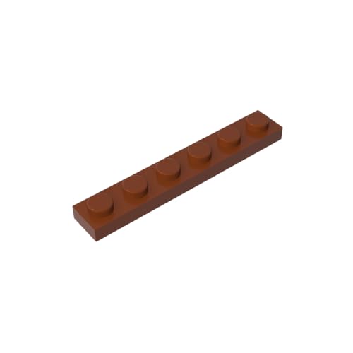 TYCOLE Gobricks GDS-505 Plate 1 x 6 Compatible with 3666 All Major Brick Brands,Building Blocks,Parts and Pieces (192 Reddish Brown(081),400PCS) von TYCOLE