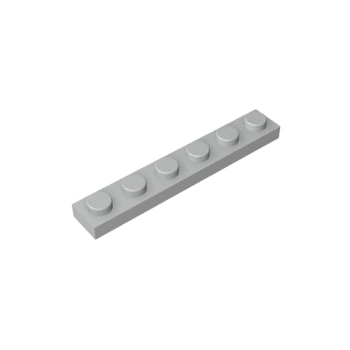 TYCOLE Gobricks GDS-505 Plate 1 x 6 Compatible with 3666 All Major Brick Brands,Building Blocks,Parts and Pieces (194 Light Bluish Gray(071),20PCS) von TYCOLE