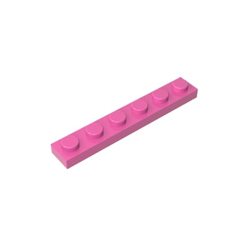 TYCOLE Gobricks GDS-505 Plate 1 x 6 Compatible with 3666 All Major Brick Brands,Building Blocks,Parts and Pieces (221 Dark Pink(012),20PCS) von TYCOLE