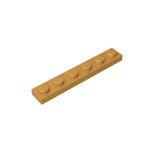 TYCOLE Gobricks GDS-505 Plate 1 x 6 Compatible with 3666 All Major Brick Brands,Building Blocks,Parts and Pieces (297 Pear Gold(035),20PCS) von TYCOLE