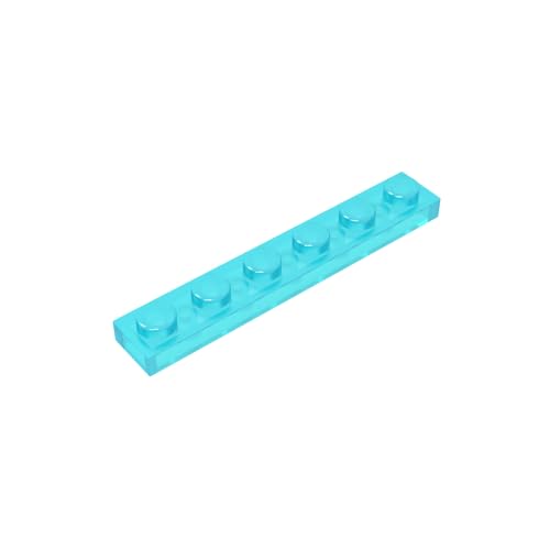 TYCOLE Gobricks GDS-505 Plate 1 x 6 Compatible with 3666 All Major Brick Brands,Building Blocks,Parts and Pieces (42 Trans-Light Blue(152),20PCS) von TYCOLE