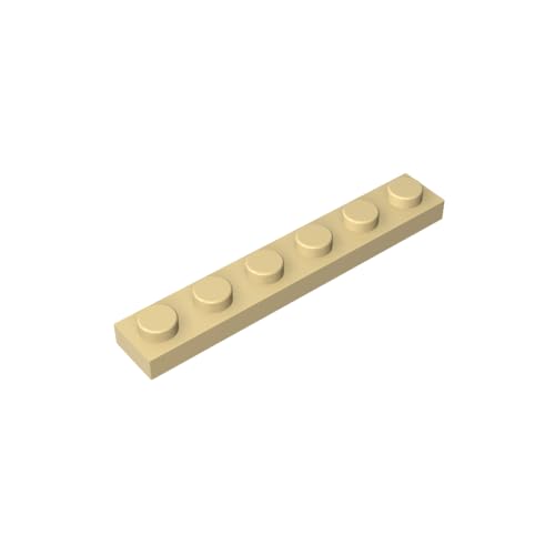 TYCOLE Gobricks GDS-505 Plate 1 x 6 Compatible with 3666 All Major Brick Brands,Building Blocks,Parts and Pieces (5 Tan(031),20PCS) von TYCOLE