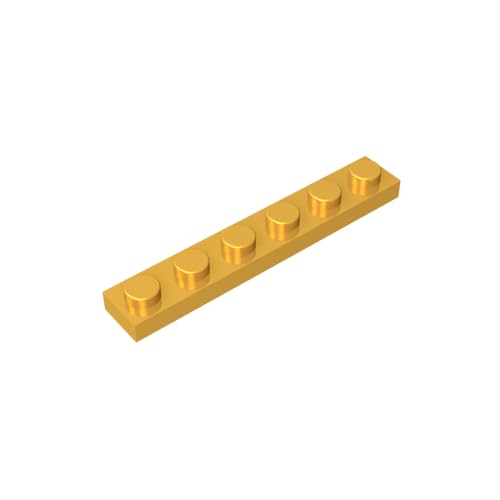 TYCOLE Gobricks GDS-505 Plate 1 x 6 Compatible with 3666 All Major Brick Brands,Building Blocks,Parts and Pieces (Bright Gold(037),400PCS) von TYCOLE