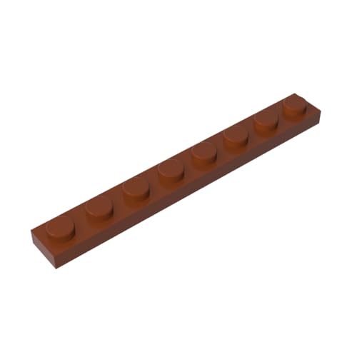 TYCOLE Gobricks GDS-506 Plate 1 x 8 Compatible with 3460 All Major Brick Brands,Building Blocks,Parts and Pieces (192 Reddish Brown(081),400PCS) von TYCOLE