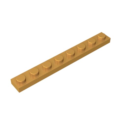 TYCOLE Gobricks GDS-506 Plate 1 x 8 Compatible with 3460 All Major Brick Brands,Building Blocks,Parts and Pieces (297 Pear Gold(035),20PCS) von TYCOLE