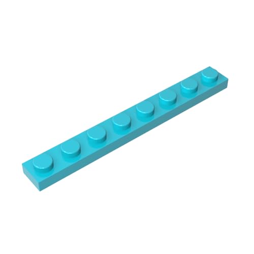 TYCOLE Gobricks GDS-506 Plate 1 x 8 Compatible with 3460 All Major Brick Brands,Building Blocks,Parts and Pieces (322 Medium Azure(046),20PCS) von TYCOLE