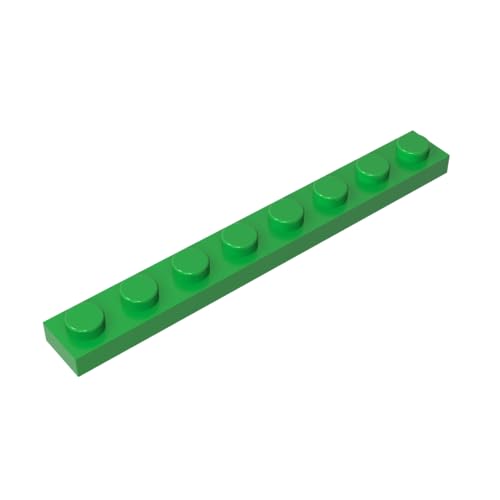TYCOLE Gobricks GDS-506 Plate 1 x 8 Compatible with 3460 All Major Brick Brands,Building Blocks,Parts and Pieces (37 Bright Green(043),20PCS) von TYCOLE