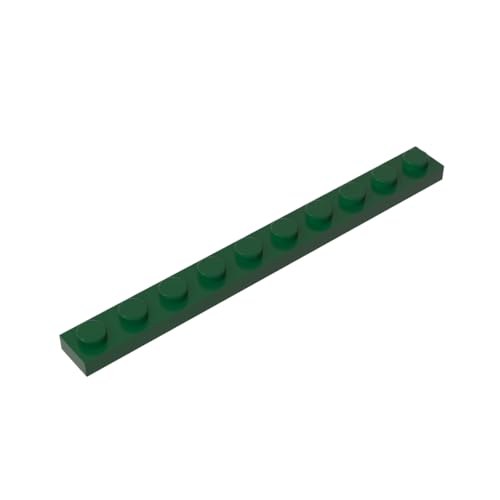 TYCOLE Gobricks GDS-507 Plate 1 x 10 Compatible with 4477 All Major Brick Brands,Building Blocks,Parts and Pieces (141 Dark Green(047),15 PCS) von TYCOLE