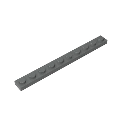 TYCOLE Gobricks GDS-507 Plate 1 x 10 Compatible with 4477 All Major Brick Brands,Building Blocks,Parts and Pieces (199 Dark Bluish Gray(072),15 PCS) von TYCOLE
