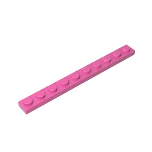 TYCOLE Gobricks GDS-507 Plate 1 x 10 Compatible with 4477 All Major Brick Brands,Building Blocks,Parts and Pieces (221 Dark Pink(012),15 PCS) von TYCOLE