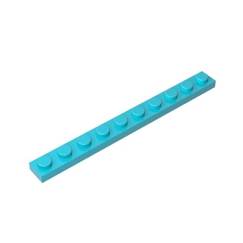 TYCOLE Gobricks GDS-507 Plate 1 x 10 Compatible with 4477 All Major Brick Brands,Building Blocks,Parts and Pieces (322 Medium Azure(046),15 PCS) von TYCOLE