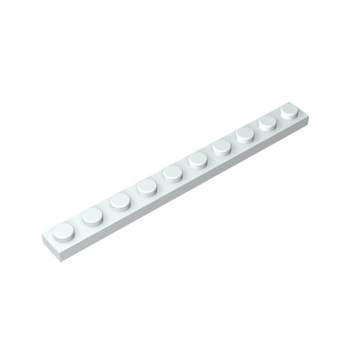 TYCOLE Gobricks GDS-507 Plate 1 x 10 Compatible with 4477 All Major Brick Brands,Building Blocks,Parts and Pieces (Milky White(091),300 PCS) von TYCOLE
