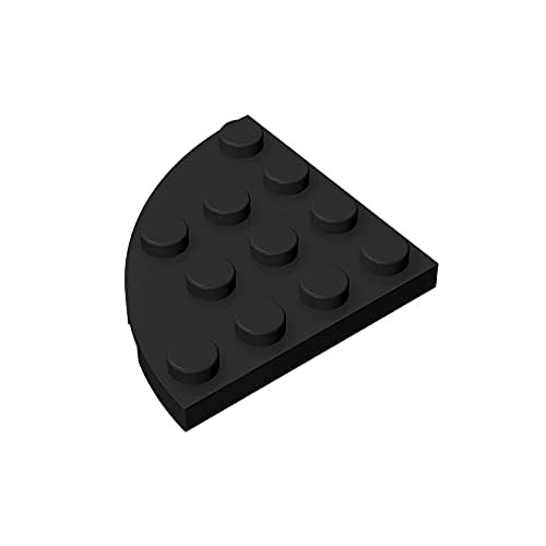 TYCOLE Gobricks GDS-569 Plate, Round Corner 4 x 4 Compatible with 30565 All Major Brick Brands Toys,Building Blocks,Technical Parts,Assembles DIY (26 Black(080),40 PCS) von TYCOLE