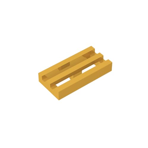 TYCOLE Gobricks GDS-602 Radiator Grille 1X2-1x2 Grid Panel Compatible with 2412 30244 All Major Brick Brands Toys Building Blocks Technical Parts Assembles DIY (037 Bright Gold,50 PCS) von TYCOLE