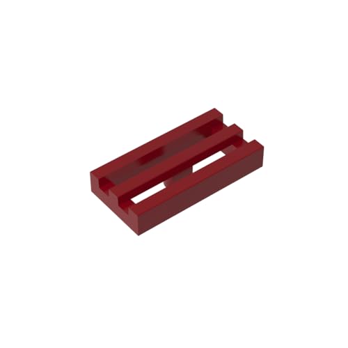 TYCOLE Gobricks GDS-602 Radiator Grille 1X2-1x2 Grid Panel Compatible with 2412 30244 All Major Brick Brands Toys Building Blocks Technical Parts Assembles DIY (154 Dark Red(014),50 PCS) von TYCOLE