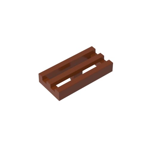 TYCOLE Gobricks GDS-602 Radiator Grille 1X2-1x2 Grid Panel Compatible with 2412 30244 All Major Brick Brands Toys Building Blocks Technical Parts Assembles DIY (192 Reddish Brown(081),50 PCS) von TYCOLE