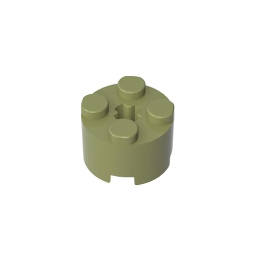 TYCOLE Gobricks GDS-607 2x2 Cylindrical Tiles Compatible with 6143 3941 All Major Brick Brands Toys Building Blocks Technical Parts Assembles DIY (330 Olive Green(049),20 PCS) von TYCOLE