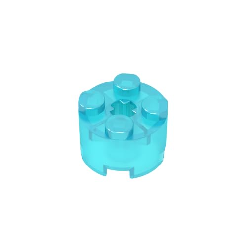 TYCOLE Gobricks GDS-607 2x2 Cylindrical Tiles Compatible with 6143 3941 All Major Brick Brands Toys Building Blocks Technical Parts Assembles DIY (42 Trans-Light Blue(152),20 PCS) von TYCOLE
