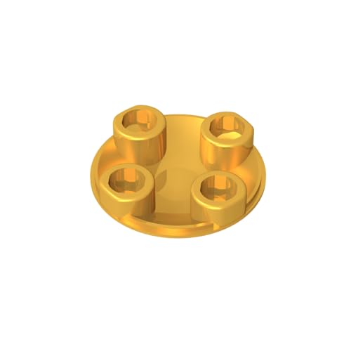 TYCOLE Gobricks GDS-608 Slide Shoe Round 2X2 Compatible with 2654 54196 All Major Brick Brands Toys Building Blocks Technical Parts Assembles DIY (037 Bright Gold,50 PCS) von TYCOLE