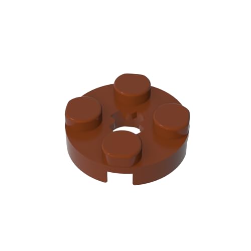TYCOLE Gobricks GDS-609 Plate 2X2 Round Compatible with 4032 All Major Brick Brands Toys Building Blocks Technical Parts Assembles DIY (192 Reddish Brown(081),50 PCS) von TYCOLE