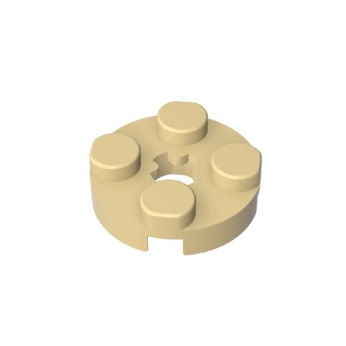 TYCOLE Gobricks GDS-609 Plate 2X2 Round Compatible with 4032 All Major Brick Brands Toys Building Blocks Technical Parts Assembles DIY (5 Tan(031),50 PCS) von TYCOLE