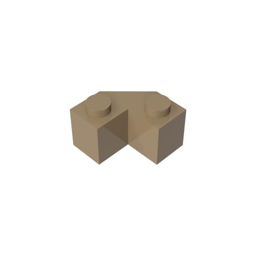 TYCOLE Gobricks GDS-610 Brick 2x2 w. Angle 45 Degrees Compatible with 87620 All Major Brick Brands Toys Building Blocks Technical Parts Assembles DIY (138 Dark Tan(034),20 PCS) von TYCOLE