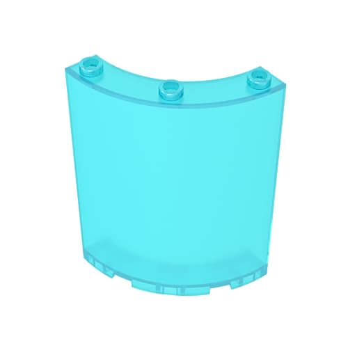 TYCOLE Gobricks GDS-774 Wall Element 4X4X6 Round Compatible with 30562 46361 All Major Brick Brands Toys,Building Blocks,Technical Parts,Assembles DIY (42 Trans-Light Blue(152),4 PCS) von TYCOLE