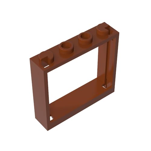 TYCOLE Gobricks GDS-780 Frame 1X4X3 Compatible with 60594 All Major Brick Brands Toys,Building Blocks,Technical Parts,Assembles DIY (192 Reddish Brown(081),10 PCS) von TYCOLE