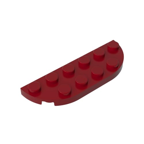 TYCOLE Gobricks GDS-899 Plate, Round Corner 2 x 6 Double Compatible with 18980 All Major Brick Brands,Building Blocks,Parts and Pieces (154 Dark Red(014),20 PCS) von TYCOLE