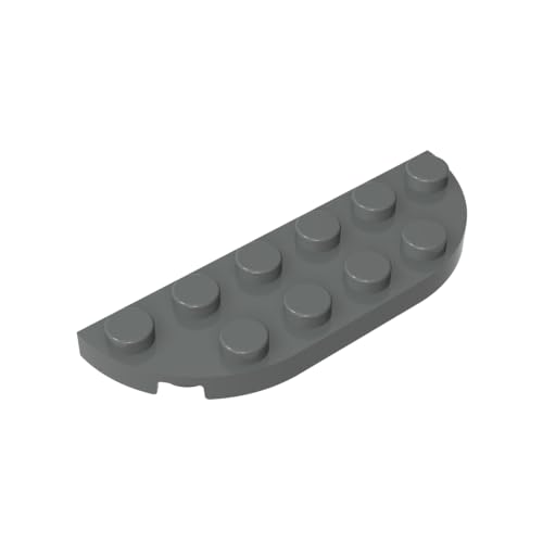 TYCOLE Gobricks GDS-899 Plate, Round Corner 2 x 6 Double Compatible with 18980 All Major Brick Brands,Building Blocks,Parts and Pieces (199 Dark Bluish Gray(072),20 PCS) von TYCOLE