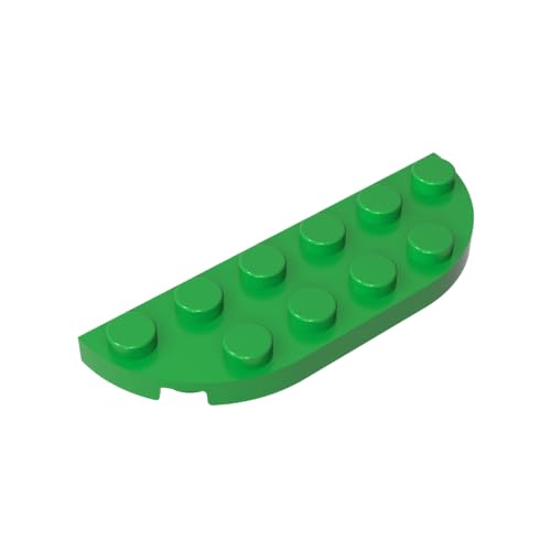 TYCOLE Gobricks GDS-899 Plate, Round Corner 2 x 6 Double Compatible with 18980 All Major Brick Brands,Building Blocks,Parts and Pieces (37 Bright Green(043),20 PCS) von TYCOLE