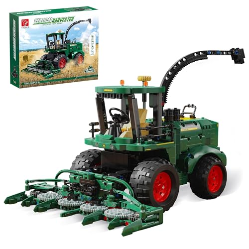 TYCOLE Technic Bauernhofspielzeug Traktor mit Mähdrescherkopf-Anhänger für Kinder ab 8 Jahren, Bauernhof Fahrzeug & LKW Modell, Lernspielzeug Geschenk für Jungen und Mädchen (1162 Teile) von TYCOLE