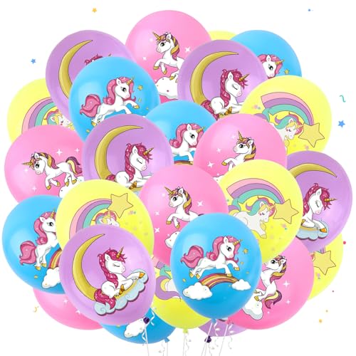 TYFYH 48 Stück Einhorn Luftballons, Luftballons Geburtstag, Einhorn Geburtstagsdeko, Latexballon, Bunte Luftballon, Cartoon Ballons, Party Themed Dekoration Ballons für Kindergeburtstag TYFYH 48 Stück Einhorn Luftballons, Luftballons Geburtstag, Einhorn Geburtstagsdeko, Latexballon, Bunte Luftballon, Cartoon Ballons, Party Themed Dekoration Ballons für Kindergeburtstag von TYFYH