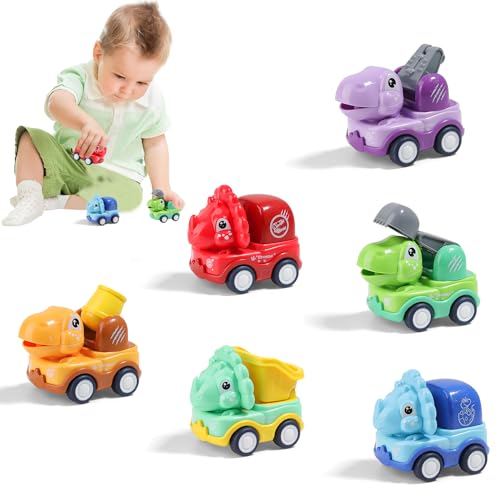 TYFYH Baby Spielzeugauto 6 Stück Kleinkind Spielzeug Auto, Baby Auto Spielzeug ab 1 2 3 Jahr Junge, Press Go Spielzeugautos ab 2 Jahre, Baby Aufziehauto, Geburtstagsgeschenke für Jungen Mädchen von TYFYH