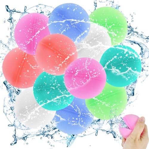 Wiederverwendbare Wasserbomben, 12 Stück Silikon Wasserballons Spielzeug für Kinder Erwachsene Sommer Outdoor Wasser Spiel Hof Schwimmbad Strand Party Wasserschlacht Wiederverwendbare Wasserbomben, 12 Stück Silikon Wasserballons Spielzeug für Kinder Erwachsene Sommer Outdoor Wasser Spiel Hof Schwimmbad Strand Party Wasserschlacht von TYLUSPA