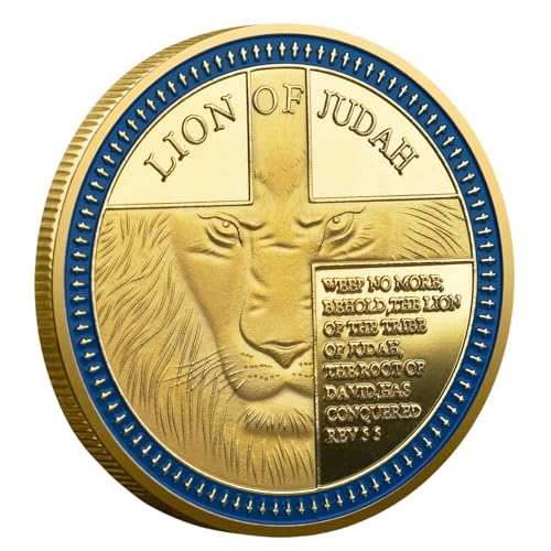 Lion of Judah Challenge-Münze – Joshua 1:9 Be Strong and Courageous Prayer Coin – Christian Bible Verse Pocket Token – Inspirierendes religiöses Geschenk für Männer und Frauen Lion of Judah Challenge-Münze – Joshua 1:9 Be Strong and Courageous Prayer Coin – Christian Bible Verse Pocket Token – Inspirierendes religiöses Geschenk für Männer und Frauen von TYMLINYU