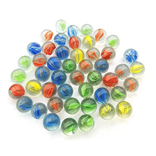 TYPHEERX 50 Stück Glaskugeln, 16 mm, farbige Marmorkugeln, für Laufspiele, Bastelprojekte oder Dekoration des Hauses von TYPHEERX