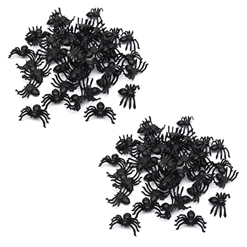 TYREE 100X Kunststoff Schwarz Spinne Trick Spielzeug Halloween Spukhaus Prop Dekor von TYREE