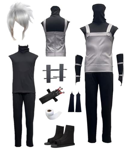TYRHDJZQ Anime, graue Weste, schwarz, kurzärmelig, Herren-Kostüm, Halloween, Größe XXL TYRHDJZQ Anime, graue Weste, schwarz, kurzärmelig, Herren-Kostüm, Halloween, Größe XXL von TYRHDJZQ