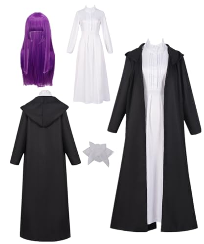 TYRHDJZQ Anime Black Hooded Cloak Dress Women's Outfit Costume Halloween (XS) von TYRHDJZQ