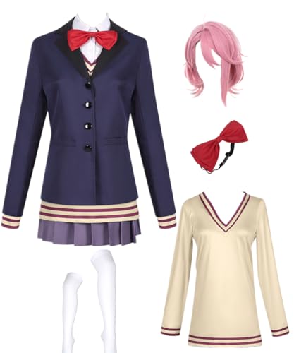 TYRHDJZQ Anime Blauer Anzug Rock Damen Uniform Anzug Kostüm Halloween Cosplay (US(M)) von TYRHDJZQ