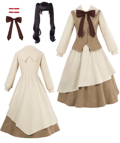 TYRHDJZQ Anime Braune Weste Langer Rock Damen Kostüm Outfit Halloween (US(S)) von TYRHDJZQ
