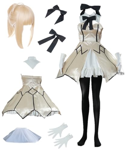 TYRHDJZQ Anime Champagnerfarbenes Kleid für Damen, Kostüm, Outfit, Halloween, Cosplay (US(S)) von TYRHDJZQ